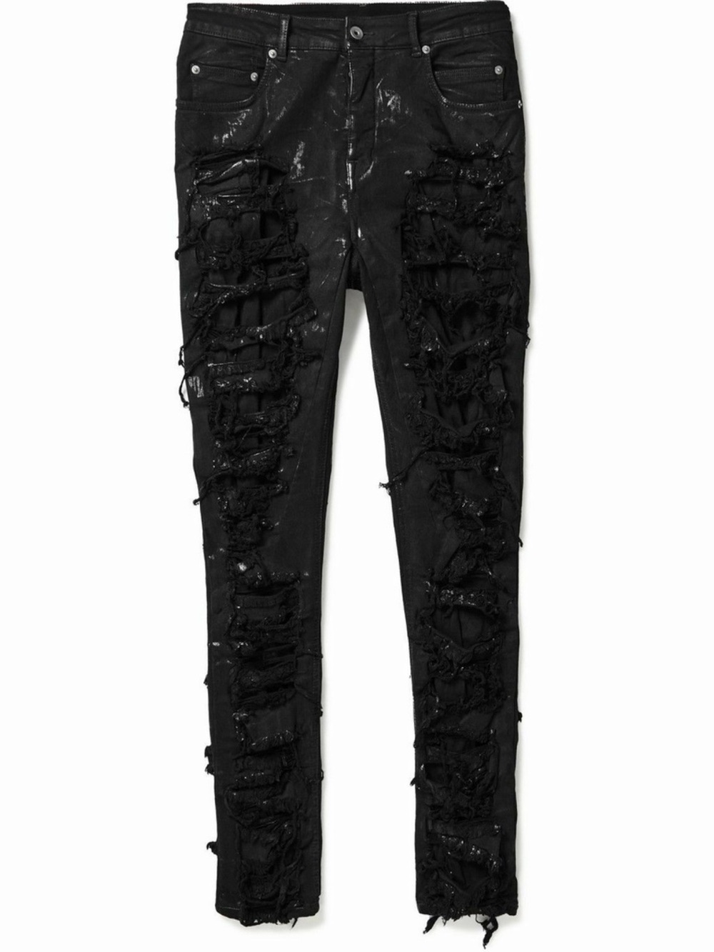 Rick Owens DRKSHDW Detroit high-rise ripped jeans